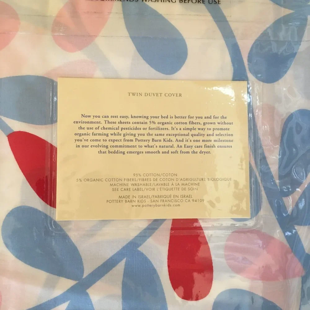 Pottery Barn Kids Abby Y2K White Blue Red Duvet in Twin Brand New in Package